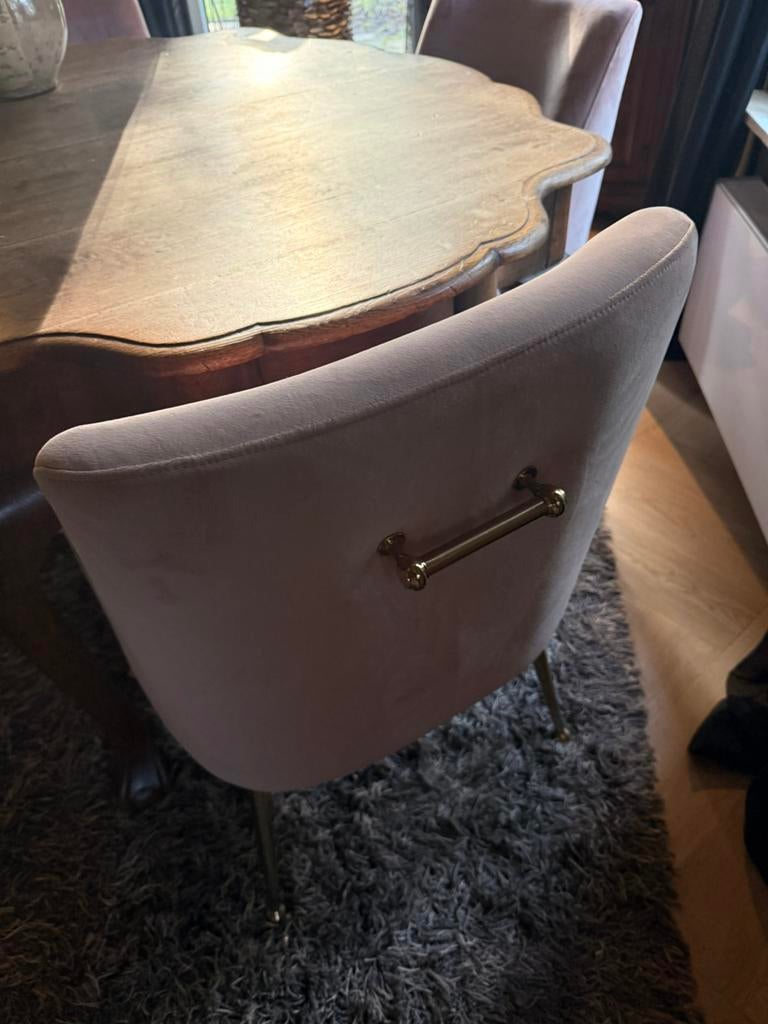 2 richmond zacht roze eetkamer stoelen, Ophalen of Verzenden, Zo goed als nieuw