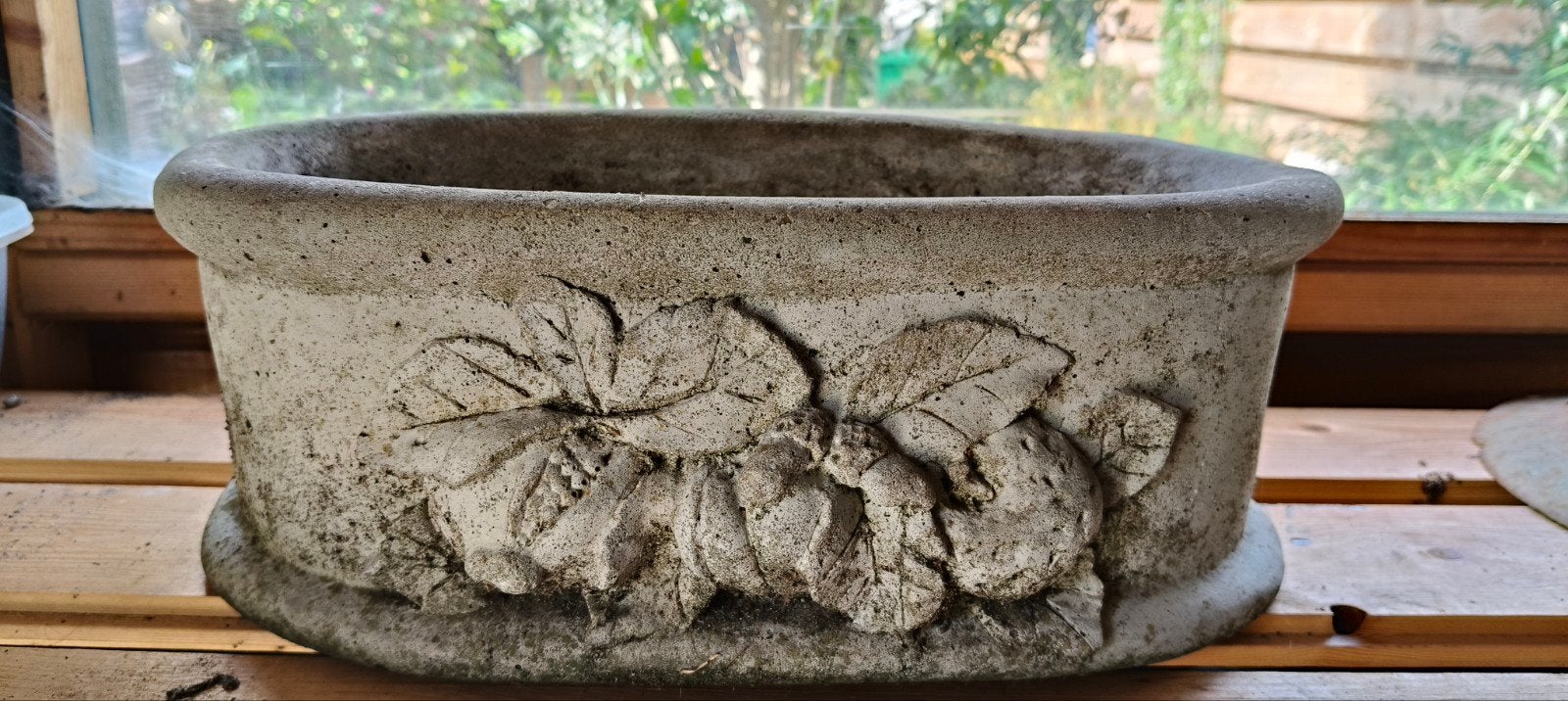 Betonnen bloembak ovaal, Tuin en Terras, Ophalen, Gebruikt, Minder dan 30 cm, Minder dan 60 cm