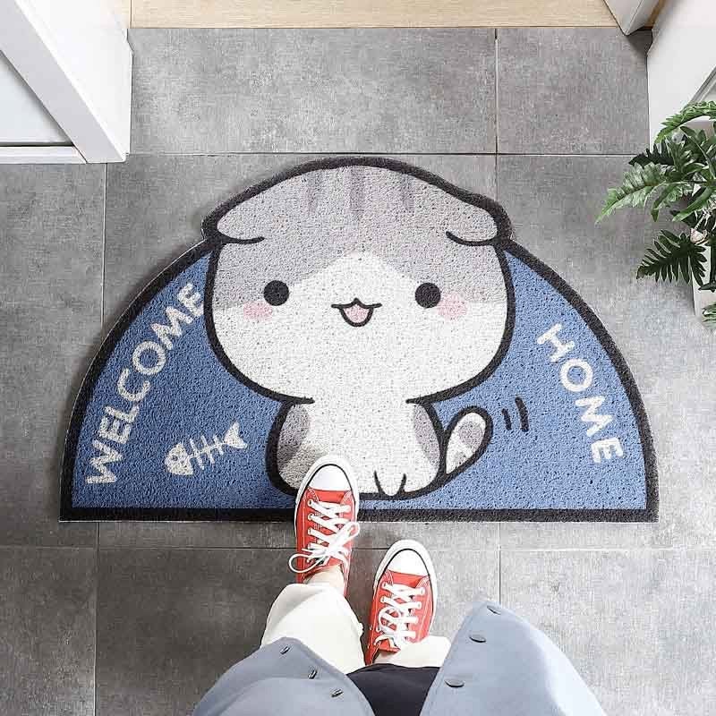 Witte Kat Deurmat / Katten Dieren Deur Mat Vloermat Kleed, Tuin en Terras, Deurmatten, Verzenden, Nieuw, Binnen