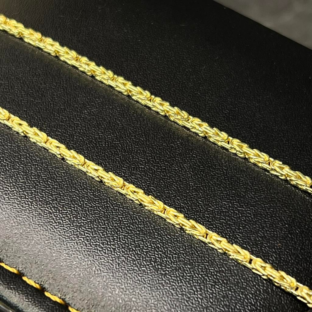 14k gouden koningsketting prachtig schakel italy, Ophalen of Verzenden, Zo goed als nieuw, Goud