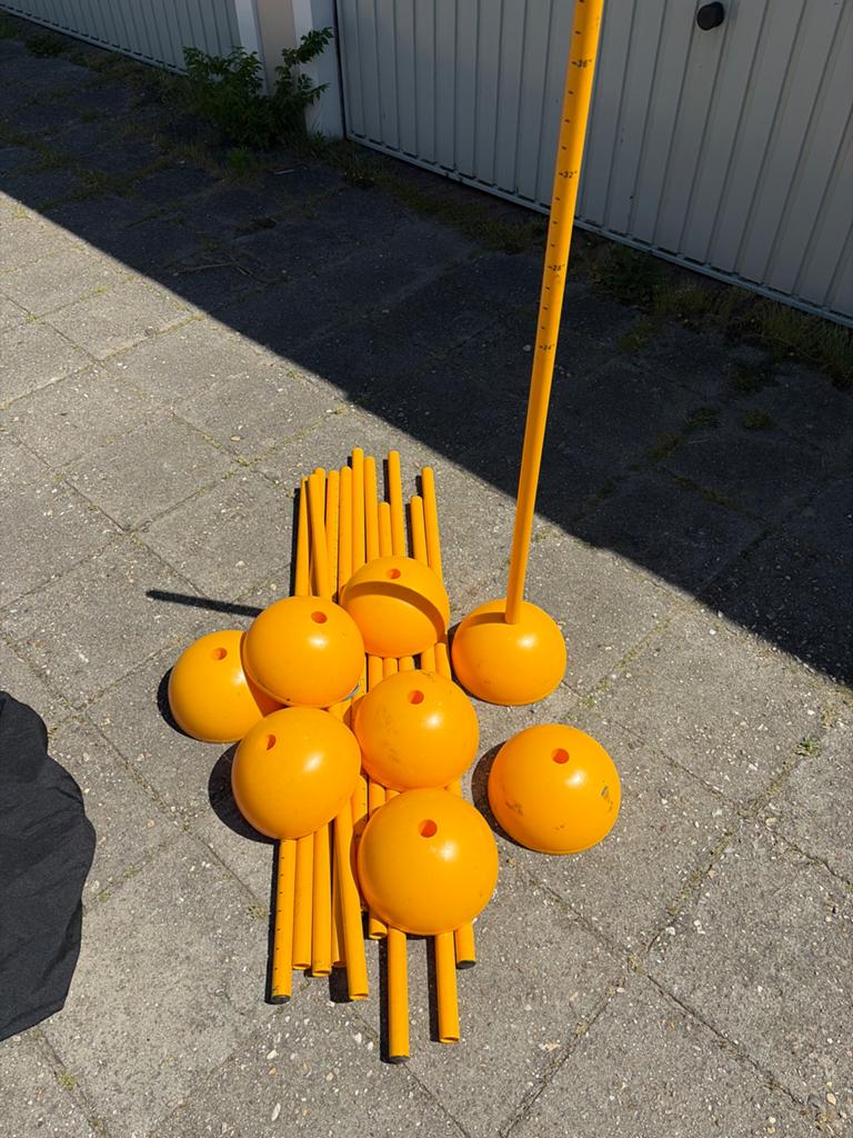 Slalom paaltjes / horde set, te vullen met water, Ophalen, Gebruikt