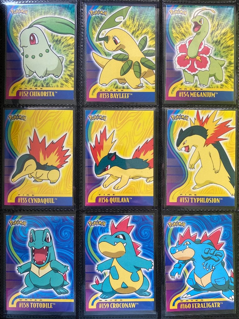 Pokemon Topps - complete sets - Johto & Advanced +chase sets, Ophalen of Verzenden, Zo goed als nieuw, Meerdere kaarten, Foil