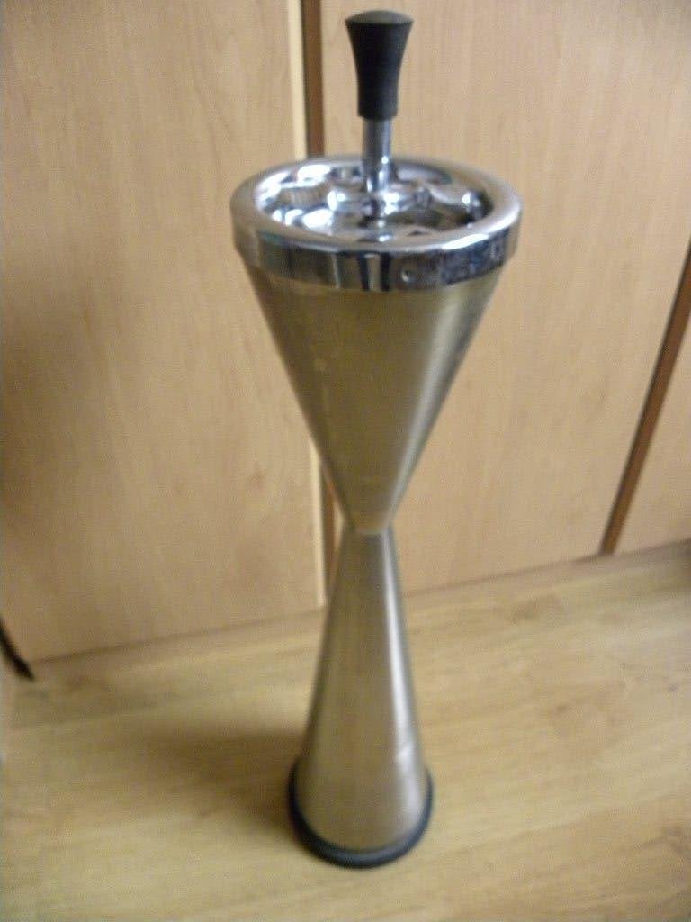 Vintage staande asbak - Chroom en metaal, Vintage, Gebruikt, Ophalen of Verzenden, Metaal