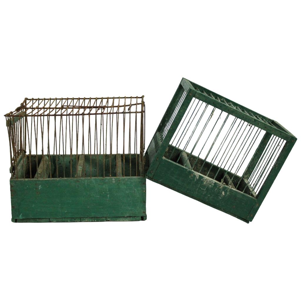 Oude houten vogelkooi / transportkist – ca. 1900–1950, Antiek en Kunst, Ophalen of Verzenden
