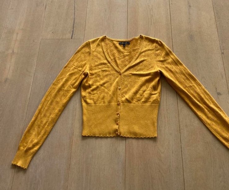 King louie vest S hartjes, Ophalen of Verzenden, Zo goed als nieuw, Maat 36 (S), Geel