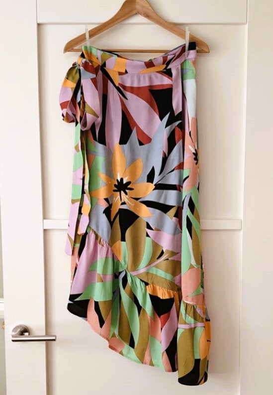Wikkelrok | EDC by Esprit | maat XS/34, Kleding | Dames, Rokken, Meerkleurig, Ophalen of Verzenden, Maat 34 (XS) of kleiner, Onder de knie