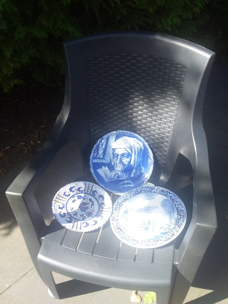 Set van 3 decoratieve borden: Delfts Blauw en majolica, Ophalen