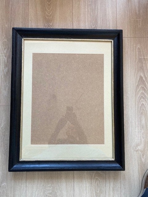 Oude lijst met passe-partout - 57 x 72,5 cm, Ophalen, Achter glas, Overige onderwerpen, Vintage