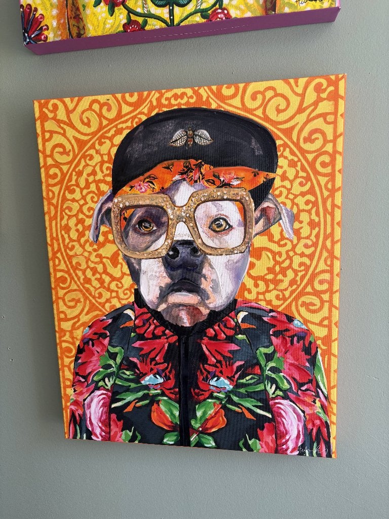 J-Line Wanddecoratie Hond/Kat Popart, Ophalen, 40 cm, Schilderij, Meerkleurig