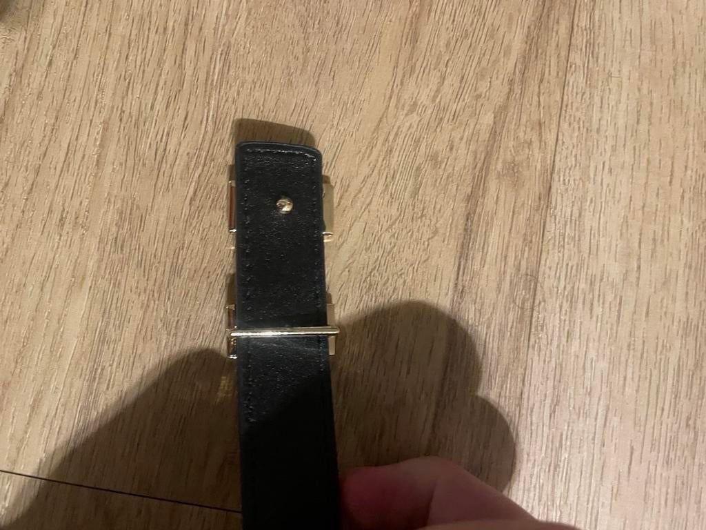 Hermes Leren Riem - Zwart met Gouden Gesp, 80 tot 90 cm, 3 tot 5 cm, Verzenden, Heupriem