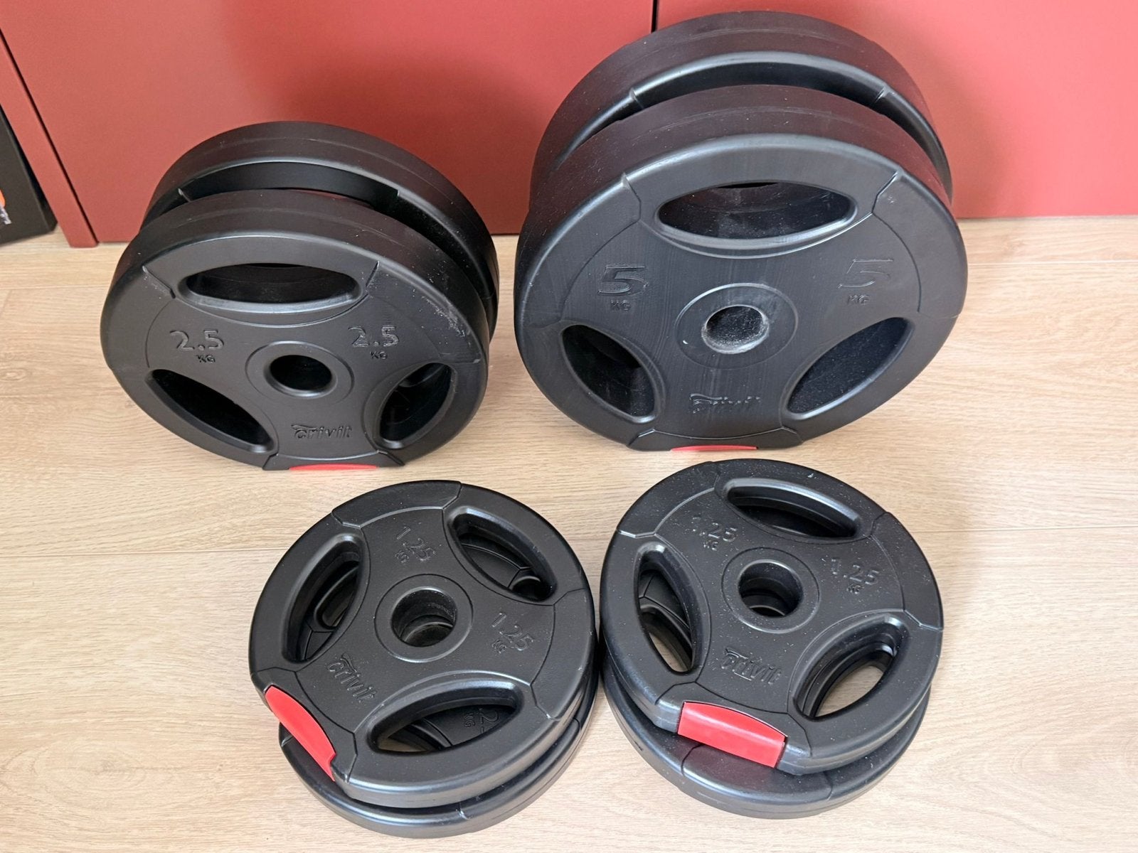 Crivit halterschijven set (2.5kg, 5kg, 1.25kg), Ophalen, Gebruikt