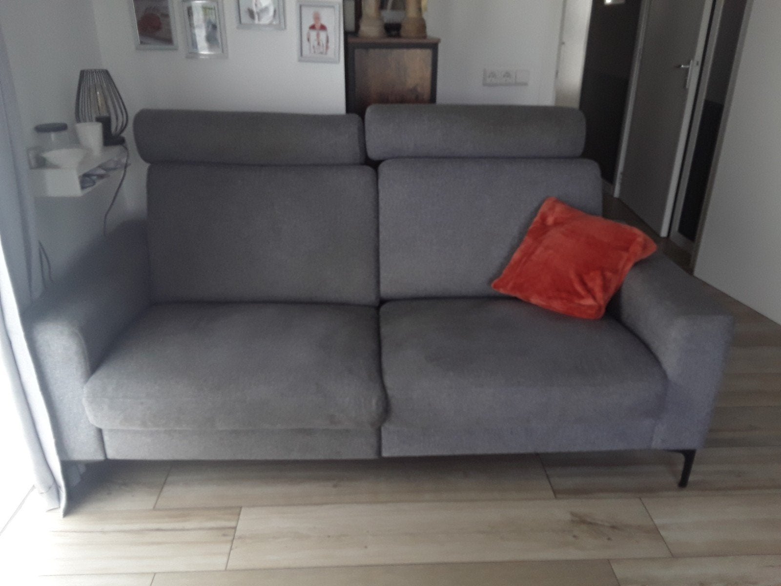 Grijze bank, Ophalen, Gebruikt, 150 tot 200 cm, Tweepersoons