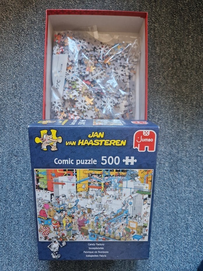 Puzzel - Jan van Haasteren - Snoepfabriek - 500 stukjes, Ophalen of Verzenden, 500 t/m 1500 stukjes, Zo goed als nieuw, Legpuzzel