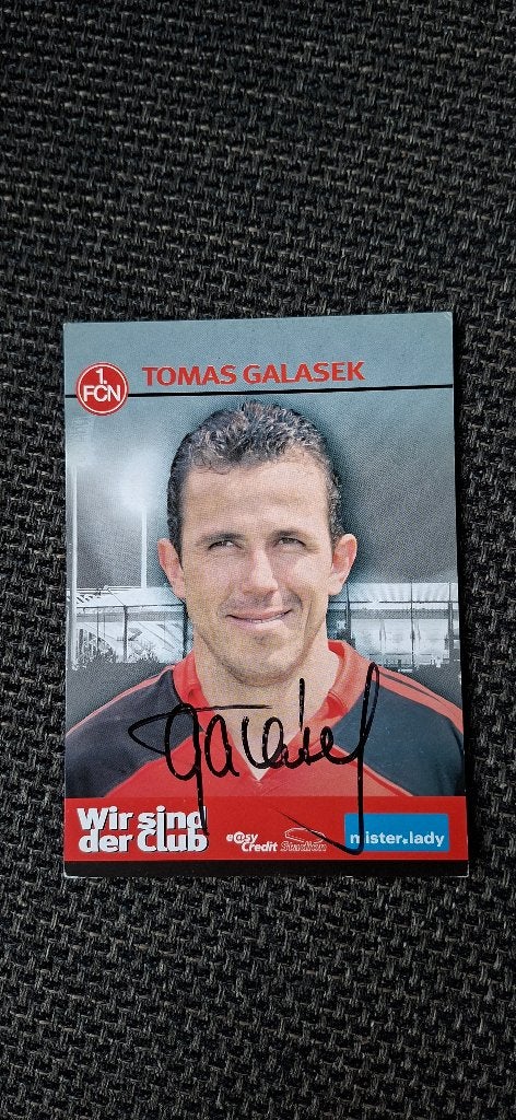 Spelerskaart met handtekening; Tomas Galasek # Nurnberg Ajax, Ophalen of Verzenden, Nieuw, Buitenlandse clubs, Spelerskaart