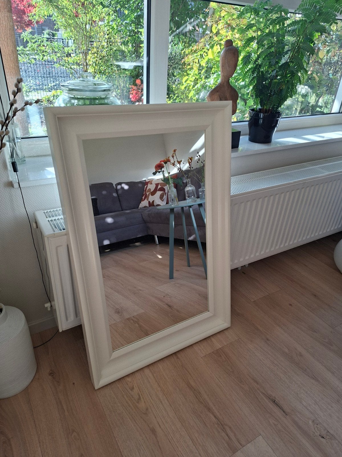 IKEA Hemnes spiegel 60x90 cm wit, Ophalen, Gebruikt, Minder dan 100 cm, Rechthoekig