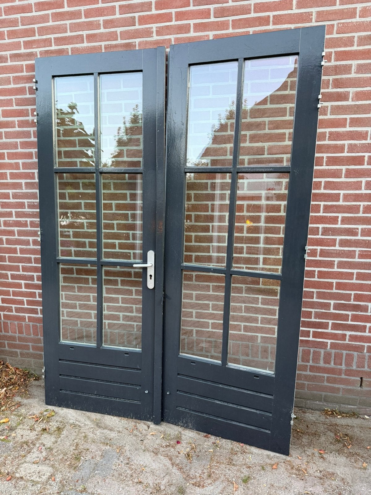 Hardhouten tuindeuren. 1685x2325 mm, Ophalen, Gebruikt, Buitendeur, Glas