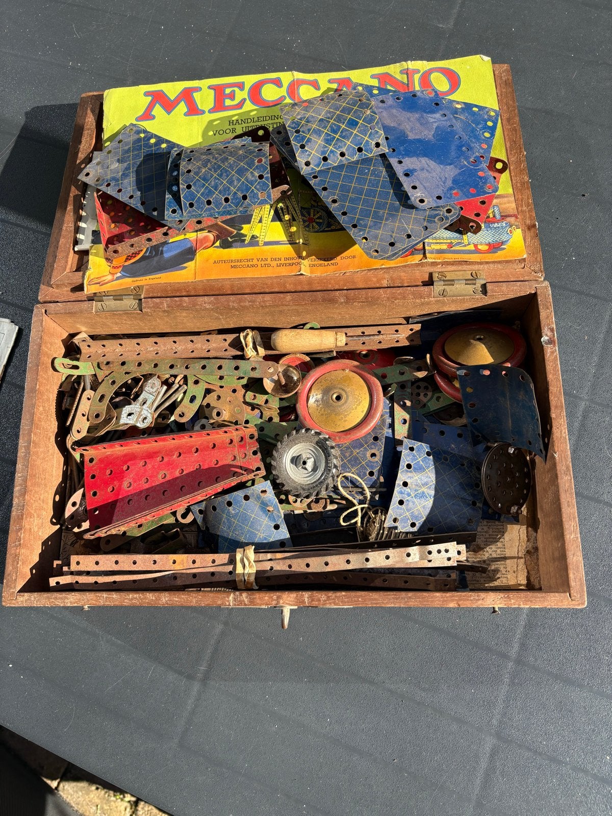 Vintage Meccano Bouwdoos met Handleiding, Ophalen of Verzenden, Gebruikt, Bouwen