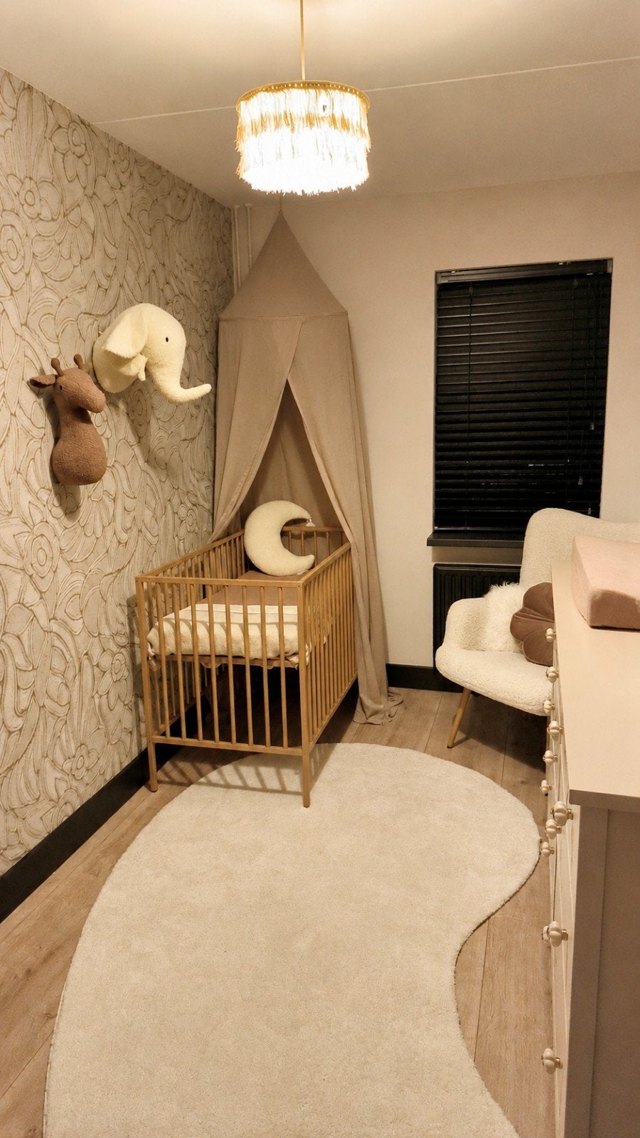 Rose/bronze ledikant Babypark met Ikea matras, Ophalen, Zo goed als nieuw, Minder dan 140 cm, Matras