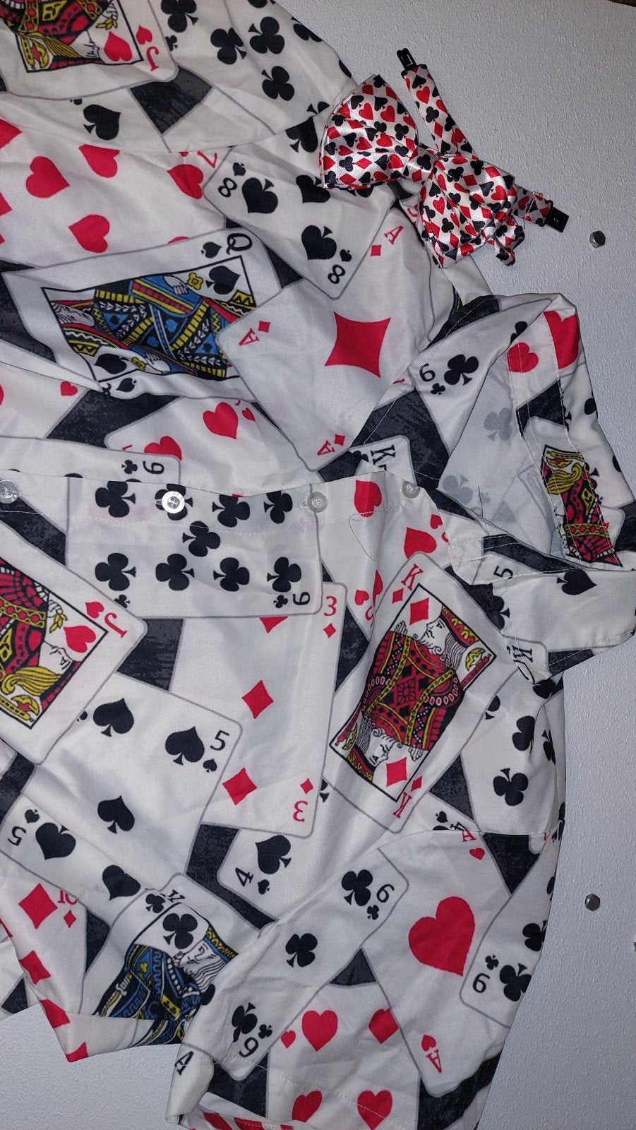 Themafeest Blouse & Strik - Kaartspel Design - Maat XL, Carnaval, Maat 56/58 (XL), Ophalen of Verzenden, Zo goed als nieuw