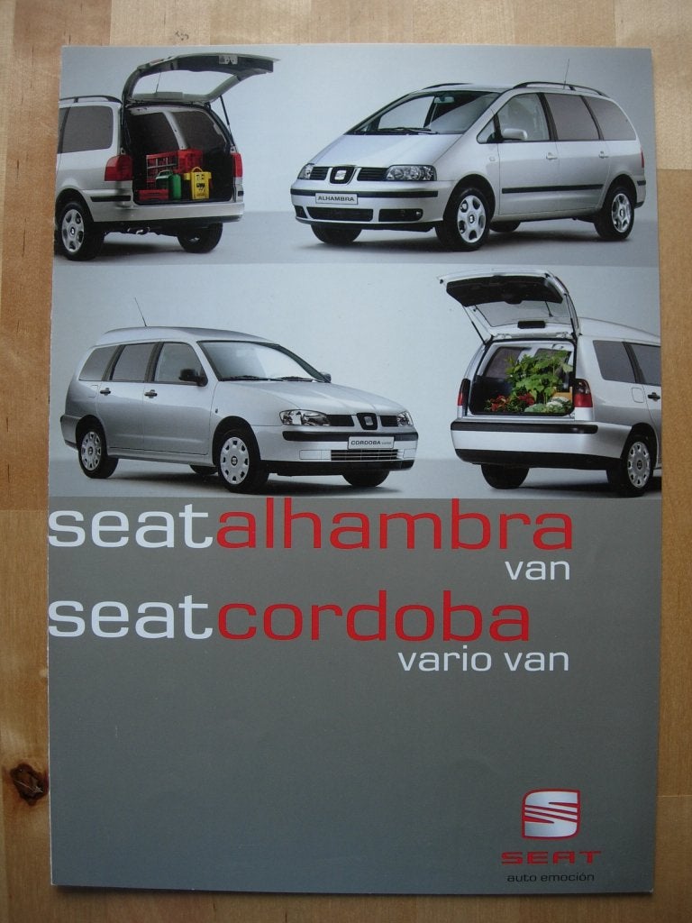 Seat Cordoba Vario & Alhambra Van Brochure 2001, Seat, Ophalen of Verzenden, Zo goed als nieuw, Overige merken