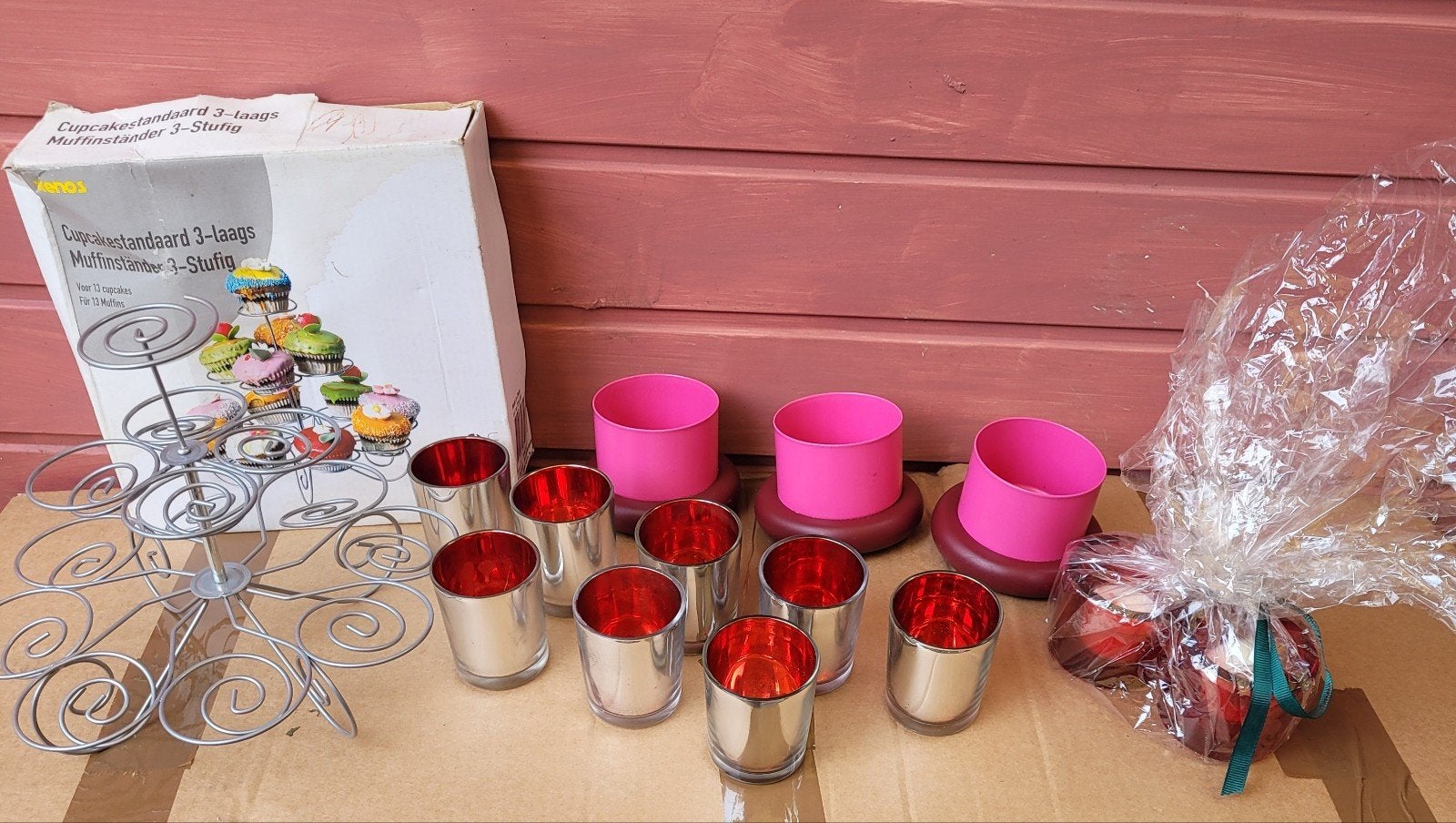Cupcakestandaard en waxinelichthouders, Gebruikt, Overige merken, Waxinelichthouder, Ophalen of Verzenden