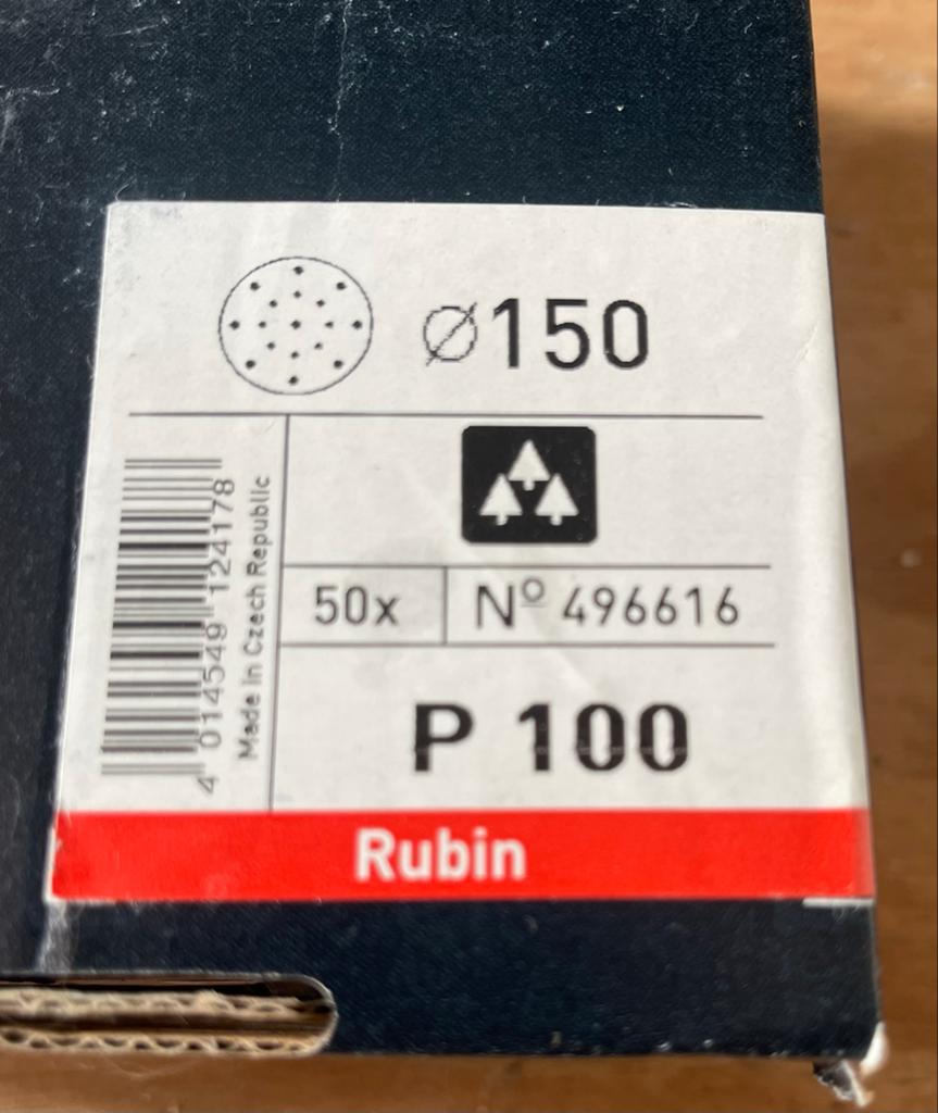 Festool Rubin schuurpapier Ø150 P100 (50 stuks), Ophalen, Nieuw, Excentrische schuurmachine