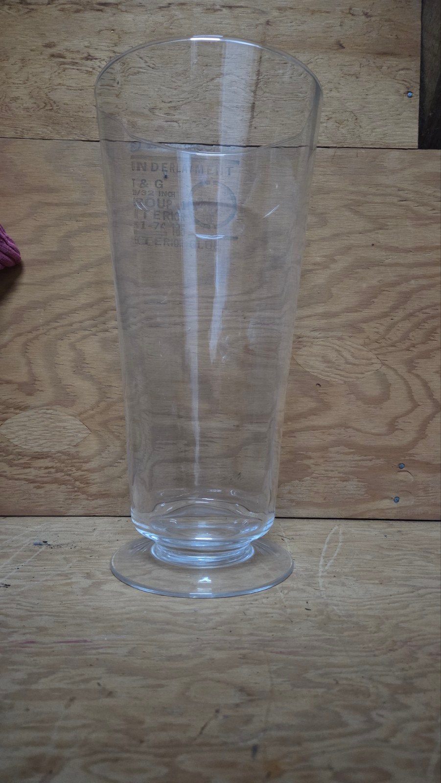Glazen vaas op voet, 41cm hoog, Ophalen of Verzenden
