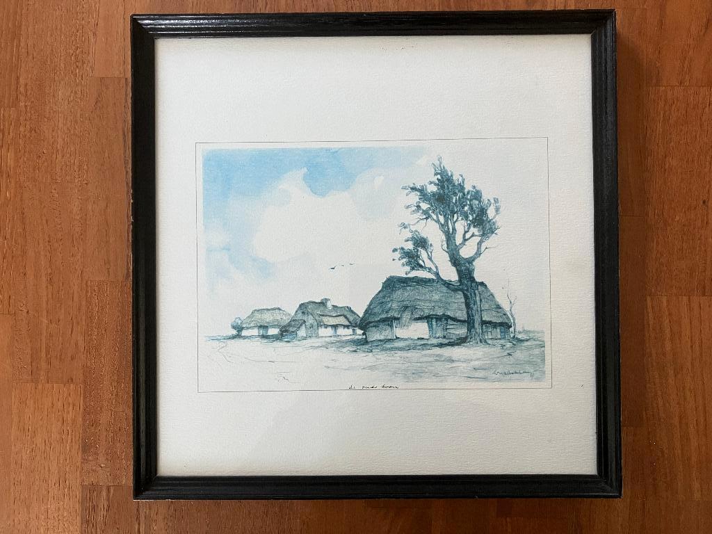 Tekening "De oude boom" gesigneerd Dirk Baksteen, Ophalen of Verzenden