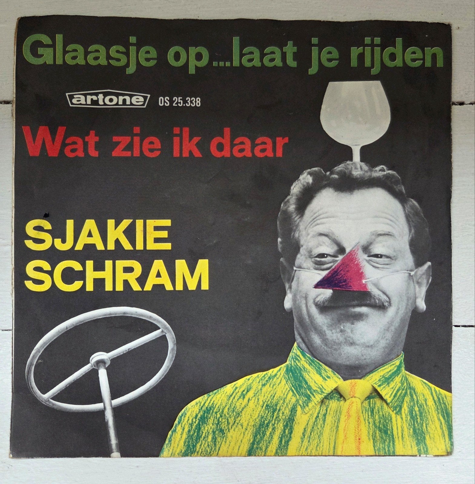 Sjakie Schram Glaasje op...laat je rijden / Wat zie ik daar, Cd's en Dvd's, Gebruikt, 7 inch, Ophalen of Verzenden, EP