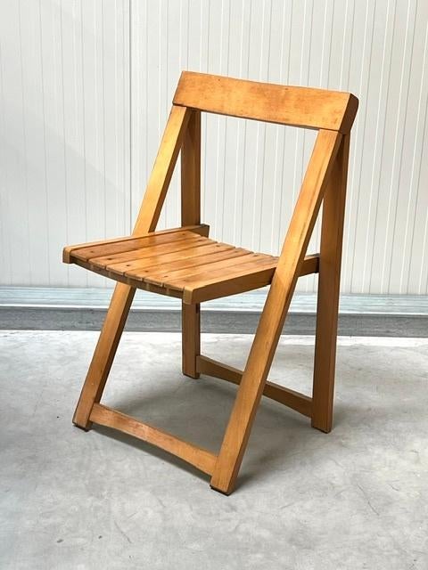 Jaren 70 klapstoel vintage Aldo Jacober retro folding chair, Gebruikt, Bruin, ., Vintage