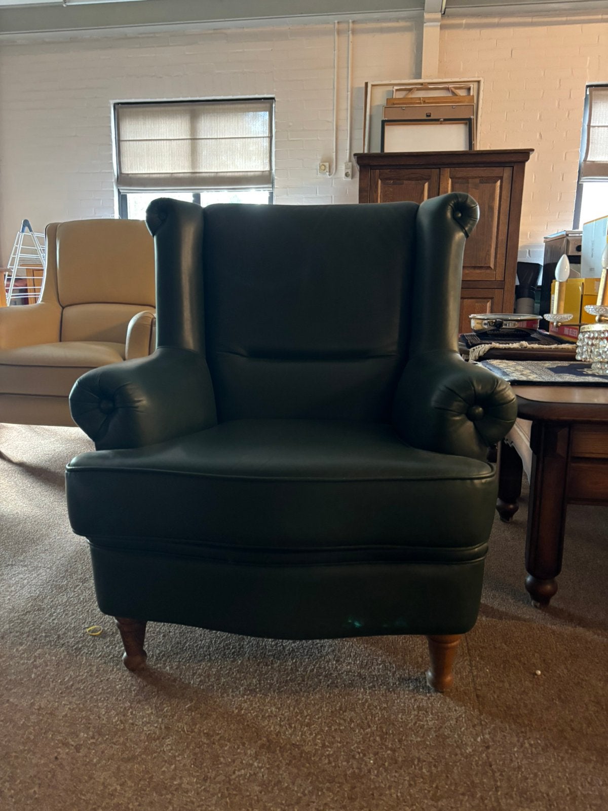 lederen fauteuil, Ophalen, Zo goed als nieuw, 50 tot 75 cm, Leer