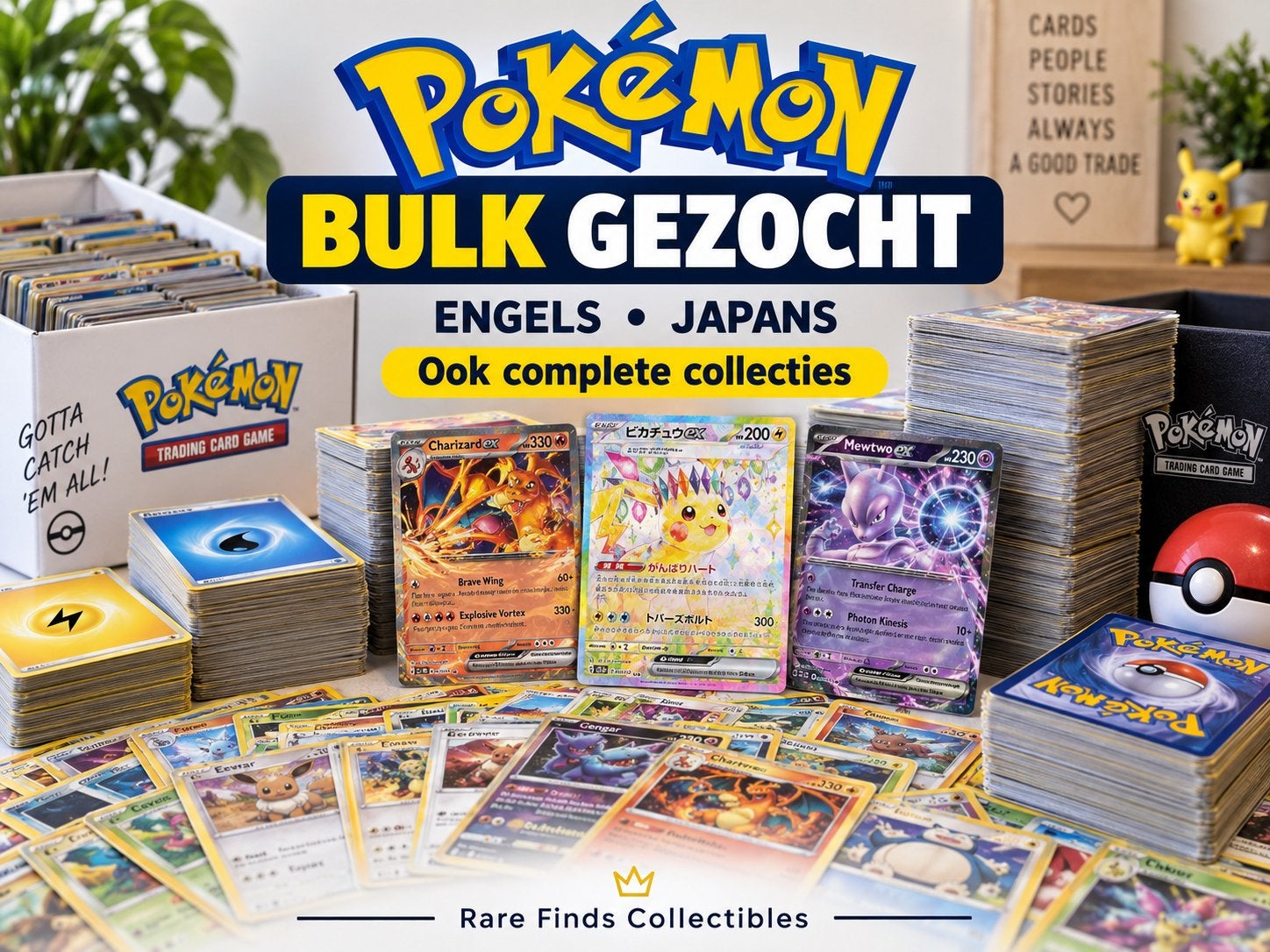 Pokémon Bulk Gezocht - Engels & Japans, ook complete collect, Ophalen of Verzenden, Gebruikt, Meerdere kaarten