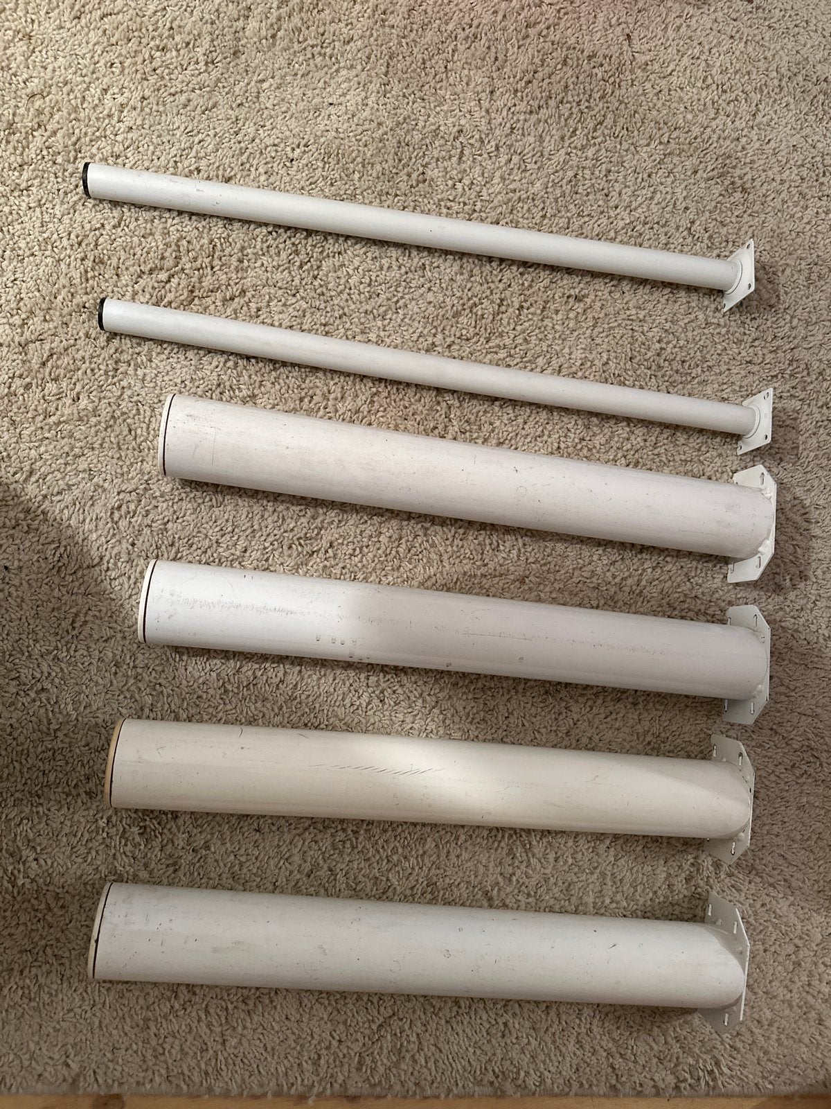 Witte stalen tafelpoten - set van 4 en 2, Ophalen, Gebruikt, Metaal, Tafelpoot