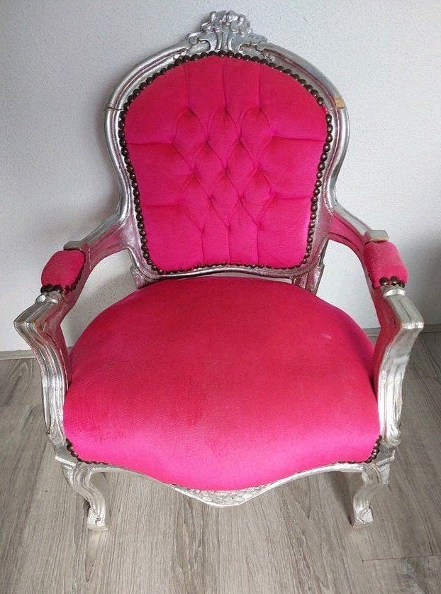 Barok prinsessen kinderstoel roze, Ophalen, Gebruikt, Stoel(en)