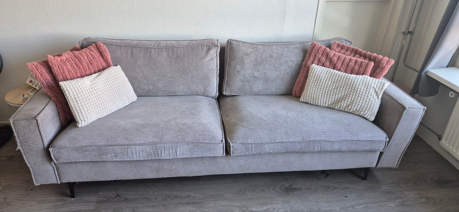 Ribstof woood bank, Ophalen, Gebruikt, 75 tot 100 cm, 200 tot 250 cm