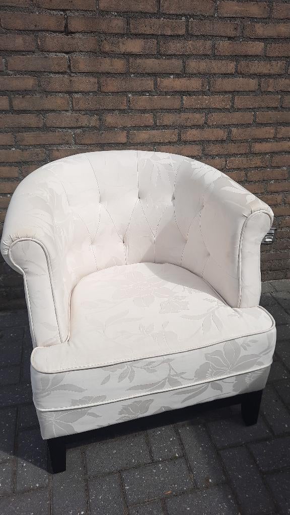 Stoel, chesterfieldknoopjes, Ophalen, Gebruikt, 75 tot 100 cm, Stof