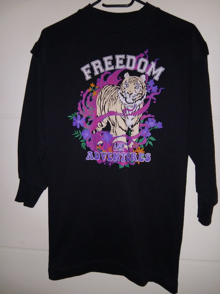 Zwarte sweater jurk met print maat 146/152, Ophalen of Verzenden, Zo goed als nieuw, Meisje, Jurk of Rok