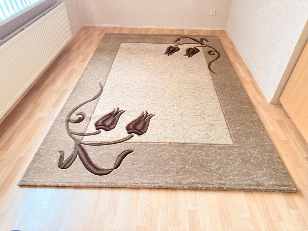 Zgan beige vloerkleed 200x300 €100, Ophalen, Beige, 200 cm of meer, Zo goed als nieuw