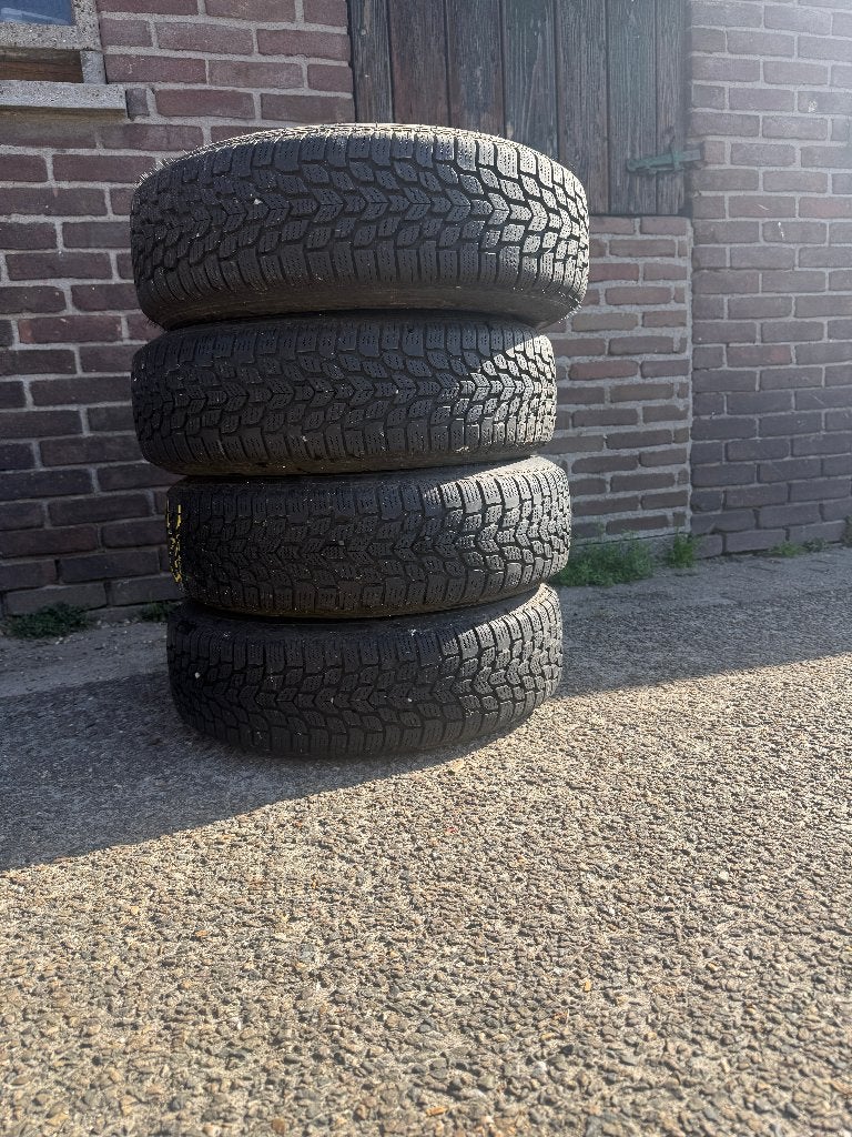 4 winter/allseason banden op stalen velgen – 165/70 R14, Auto-onderdelen, Ophalen, 14 inch, Gebruikt, Winterbanden