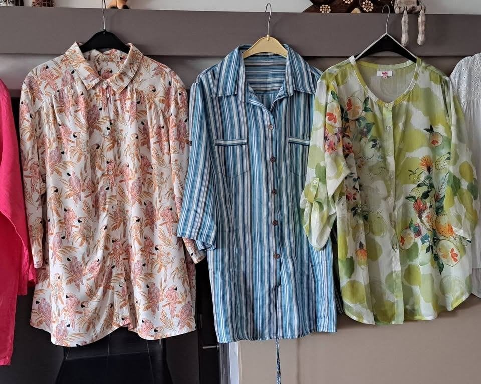 blouses katoen, linnen, mt 48 en groter, Ophalen of Verzenden, Zo goed als nieuw, Meerkleurig, Blouse of Tuniek