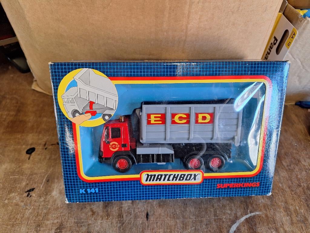Vintage Matchbox Superkings K141 Skip Wagon in box from 1986, Ophalen of Verzenden, Zo goed als nieuw