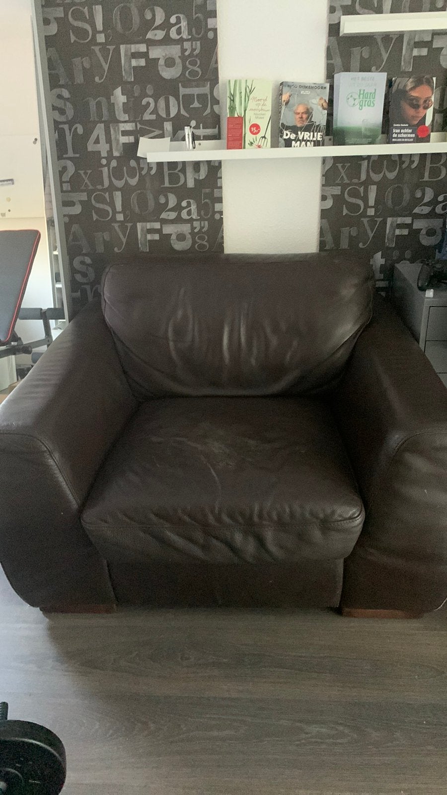 GRATIS leren fauteuil, Ophalen, Gebruikt