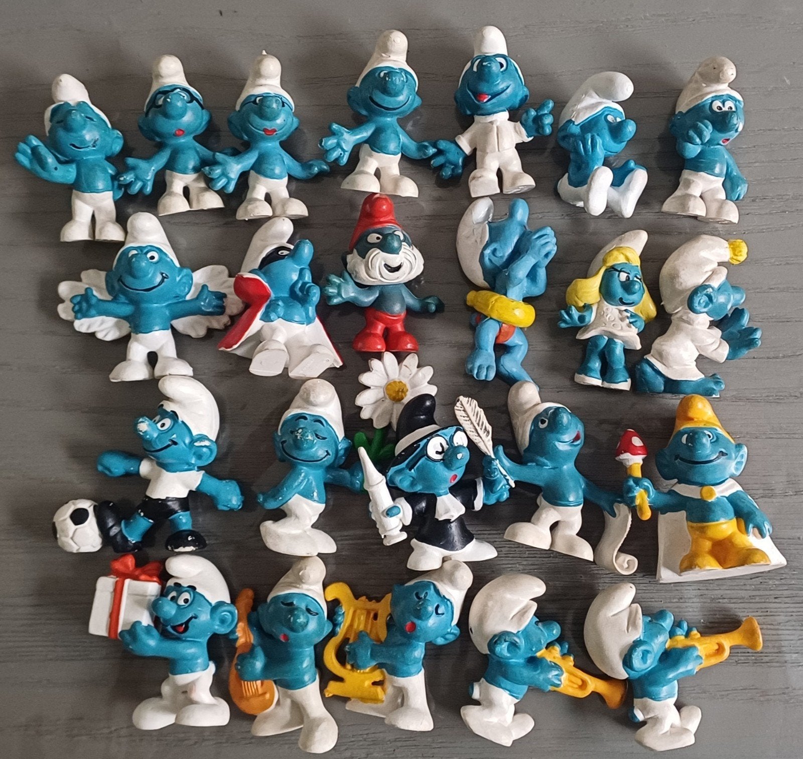 23 Smurfen beeldjes - Complete set, Ophalen of Verzenden, Gebruikt, Poppetje, Figuurtje of Knuffel