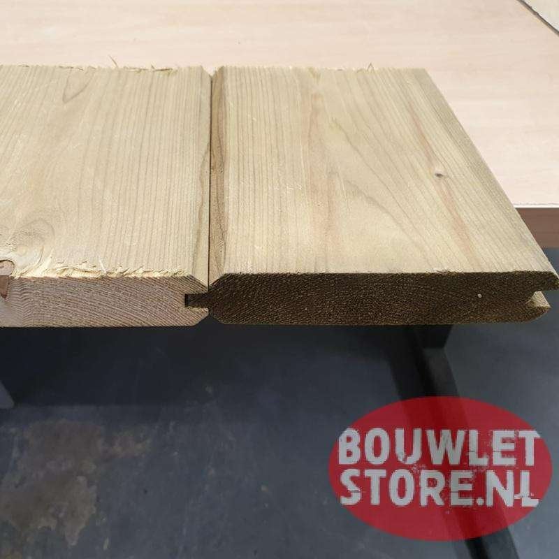 Vuren planken blokhutprofiel geimpregneerd gevelbekleding