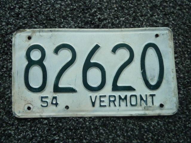 Kentekenplaat licenseplate Vermont 1954 USA, Verzenden, Gebruikt, Auto's