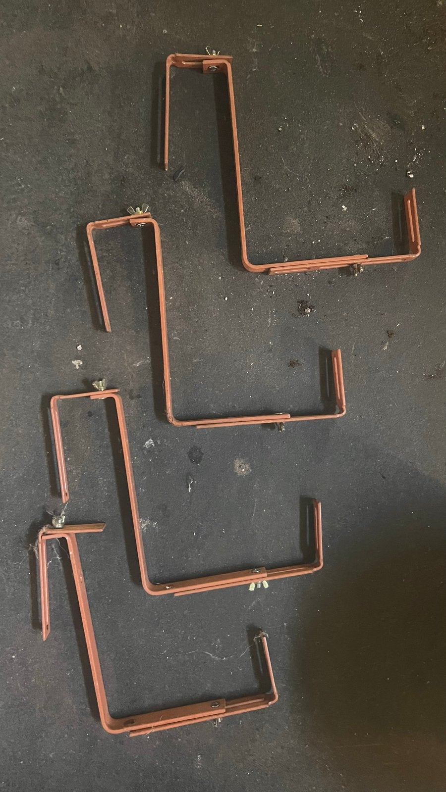 Set van 4 verstelbare metalen bloembakhouders, Tuin en Terras, Bloembakken en Plantenbakken, Gebruikt, Minder dan 30 cm, Balkon