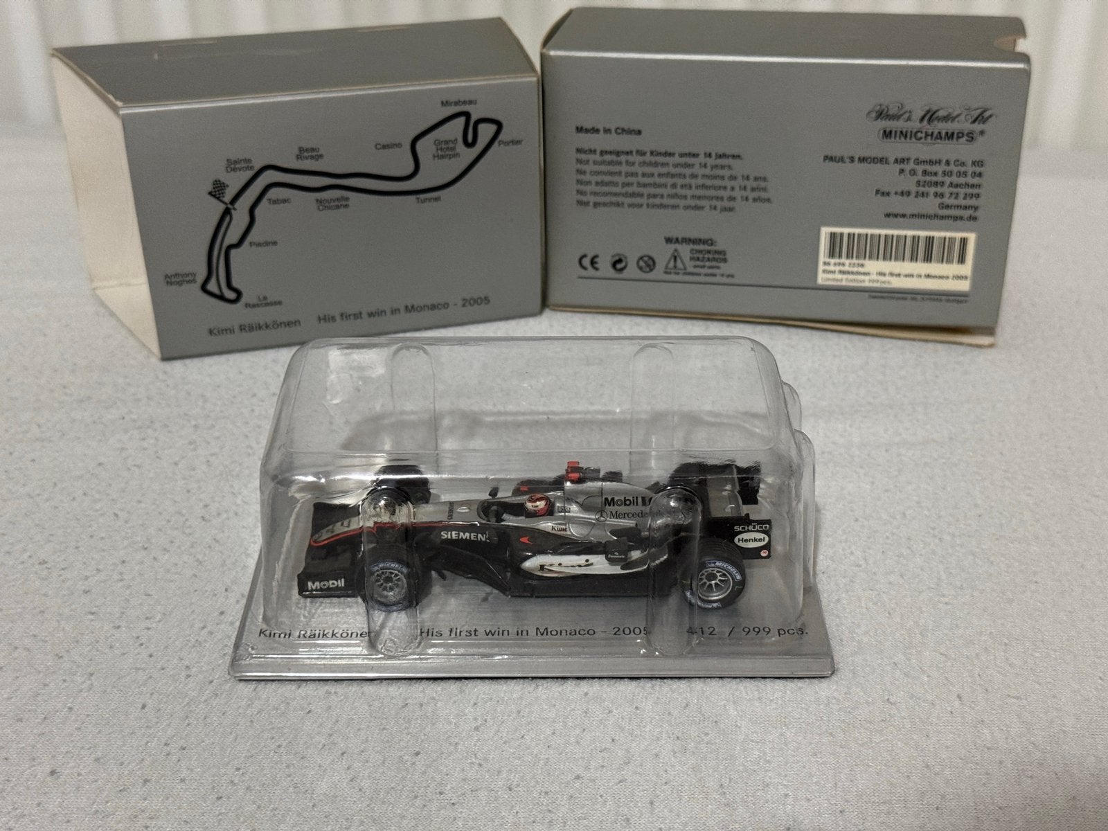1:43 McLaren Mercedes MP4-20 Raikkonen Minichamps, Ophalen of Verzenden, Zo goed als nieuw, Auto, MiniChamps