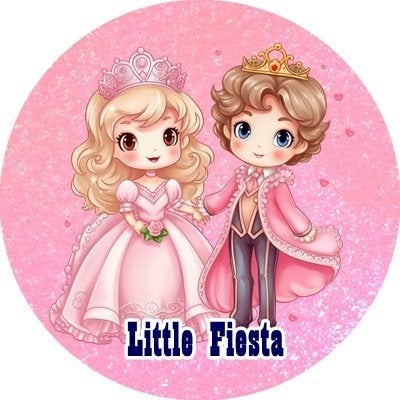 lf1140 icing luxe prins prinses 19cm eetbare taart print, Ophalen of Verzenden, Nieuw, Taarten, Versiering