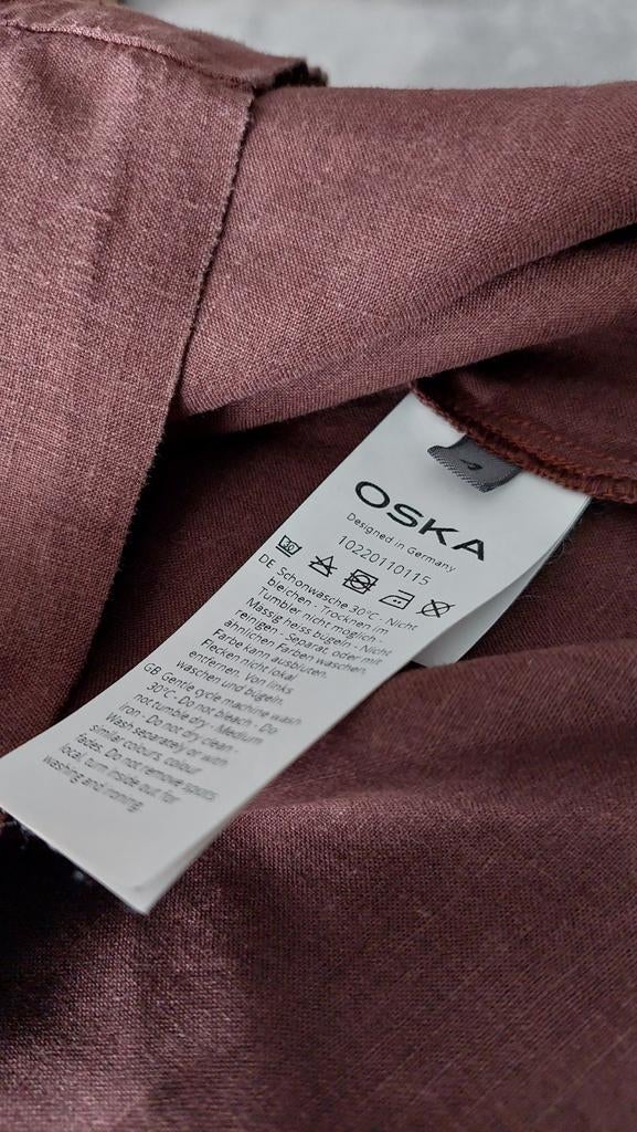 Oska Diep Donkerrode Linnen Bloes Maat 4, Kleding | Dames, Oska, Ophalen of Verzenden, Maat 46/48 (XL) of groter, Lange mouw