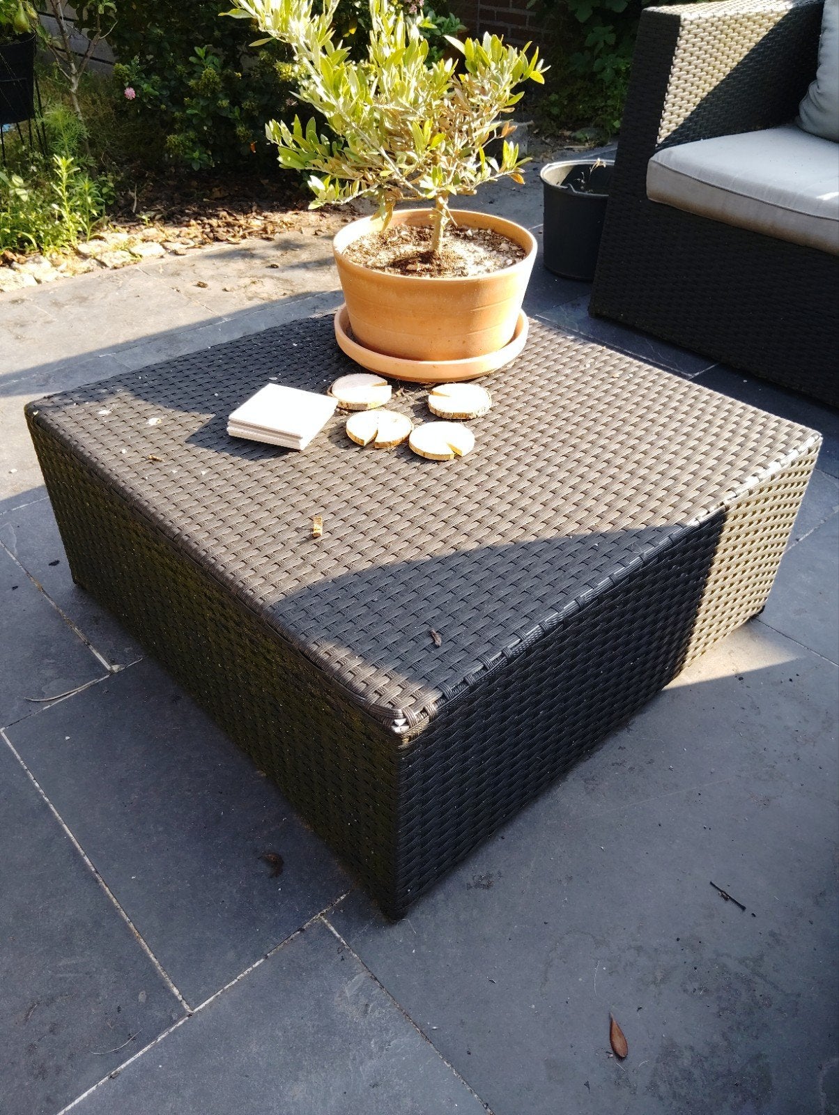 Loungeset bijzettafel - Wicker zwart, Ophalen, Gebruikt, Bijzettafel, Loungeset
